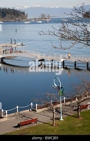 Georgia Park und Swy pro Lana Lagune und der Waterfront promenade in Nanaimo Harbour Vancouver Island in British Columbia Kanada Stockfoto