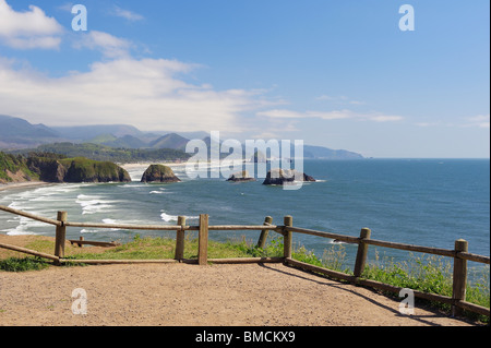 Kanone Strandblick vom Ecola State Park, Clatsop County, Oregon, USA Stockfoto