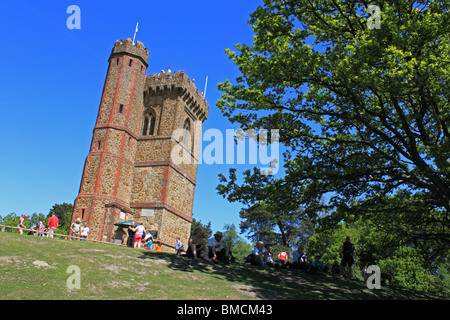 Leith Hill Tower (von PRW), höchster Punkt in Süd-Ost-England bei 294 Metern (965), North Downs in der Nähe von Dorking, Surrey. Stockfoto