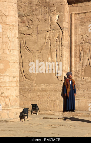 Ägypten Teil Edfu Tempel Innenwand Stockfoto