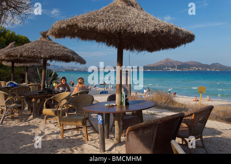 Strand Playa de Muro im späten Sommersonne Alcudia-Bucht-Mallorca-Mallorca-Spanien-Europa Stockfoto