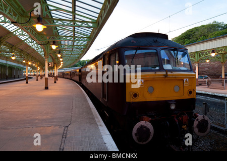 Flying Scotsman Besuch zur Station Wemyss Bay Stockfoto