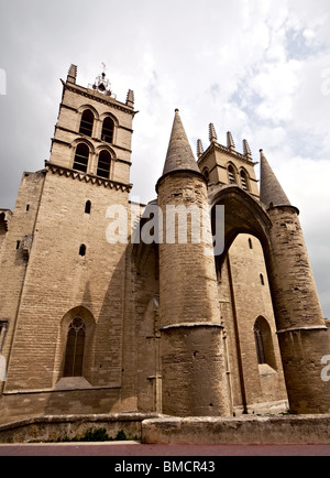 Haupteingang in der Kathedrale Saint Pierre, Montpellier, Frankreich Stockfoto