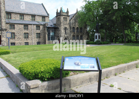 Camp Curtin historischen Marker und Monument in Harrisburg. Stockfoto