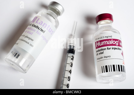 HUMALOG und Lantus schnell und langsam reagierenden insulin Stockfoto