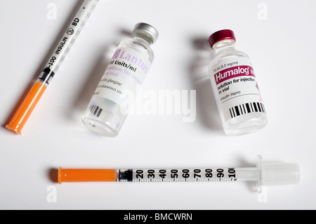 HUMALOG und Lantus schnell und langsam reagierenden insulin Stockfoto