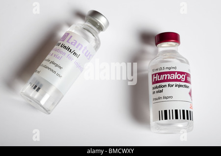 HUMALOG und Lantus schnell und langsam reagierenden insulin Stockfoto