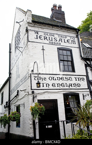 Ye Olde Trip to Jerusalem, Nottingham (12. Jahrhundert), das älteste Pub in England Stockfoto