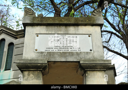 Grab von Molière, Friedhof Père-Lachaise, Paris, Ile de France, Frankreich Stockfoto