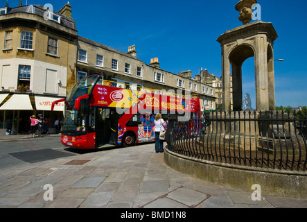 Open Top Sightseeing Bus Bad Somerset England Stockfoto