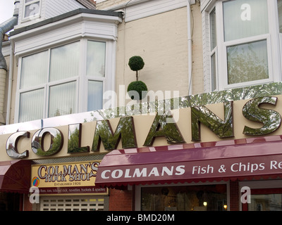 Colmans berühmten Fisch- und Pommesbude in South Shields, Tyne und tragen England Stockfoto