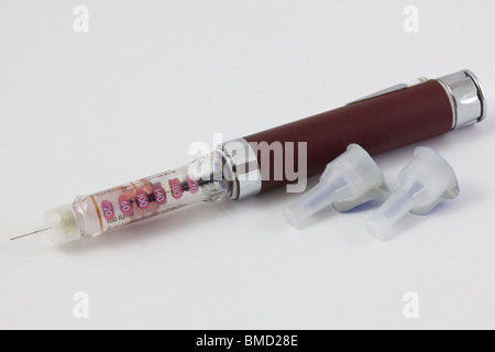 Ein Diabetiker Insulin-Pen auf weißem Hintergrund Stockfoto