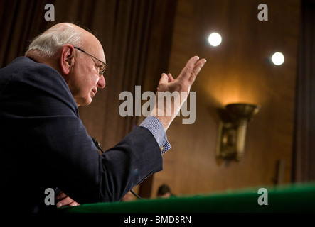 Der ehemalige US-Notenbankchef Paul Volcker. Stockfoto