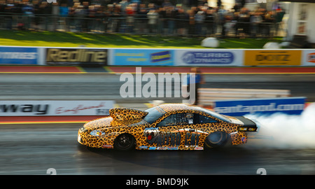 Pro Stock Drag racing in Santa Pod. Tommy Leindahl angetrieben. Stockfoto