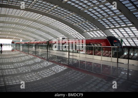 Bahnhof am Flughafen Peking China Stockfoto