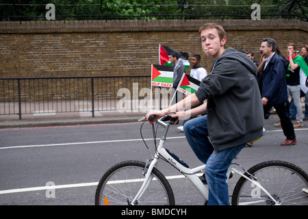 Anti-israelische Protest in London nach den Überfällen auf die Flotte Stockfoto