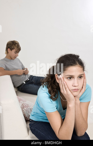 Teenager-Paar mit Argument Stockfoto