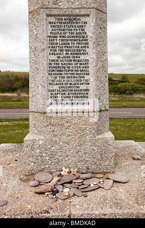 Großbritannien, England, Devon, Slapton sands D-Day Landung amerikanischer Truppen Denkmal Stockfoto