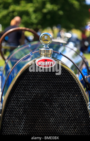 Bugatti Typ 35 Racing Autokühler und Abzeichen Stockfoto