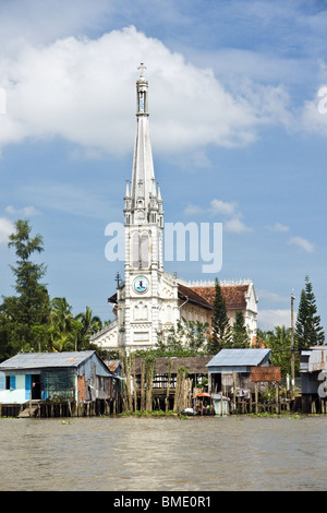 Katholische Kirche, Stadt von Cai Be, Mekong Delta, Vietnam Stockfoto