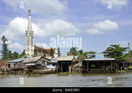 Katholische Kirche, Stadt von Cai Be, Mekong Delta, Vietnam Stockfoto