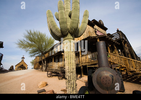 Goldfield Ghost Town, in der Nähe von Apache Junction, Arizona und Superstition Mountains. Stockfoto