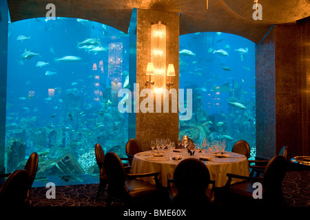 OSSIANO RESTAURANT ATLANTIS HOTEL FINE DINING VAE AQUARIUM Stockfoto