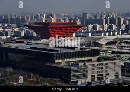 Baustelle des Pavillons in Zone B, 2010 Shanghai World Expo Park, Pudong, Shanghai, China Stockfoto