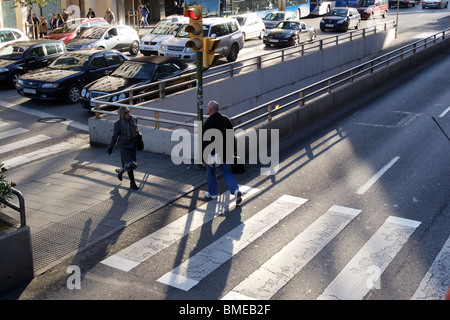 Palma de Mallorca Mallorca Balearen Inseln Spanien Stadtansicht Fußgänger Zebrastreifen Stockfoto