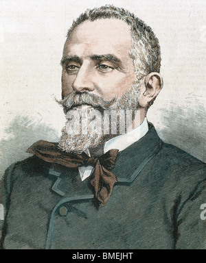 AZCARATE MENENDEZ, Gumersindo (1840-1917). Spanischer Politiker und Soziologe. Gravur. Stockfoto