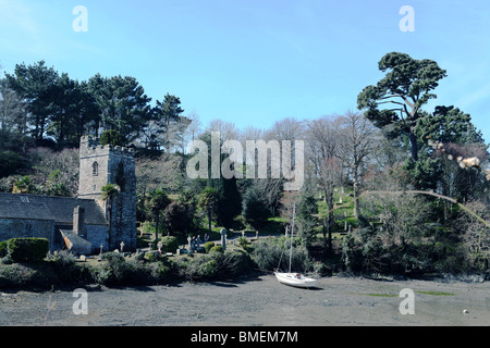 Landschaft um St. Just in Roseland Cornwall im Frühjahr Stockfoto