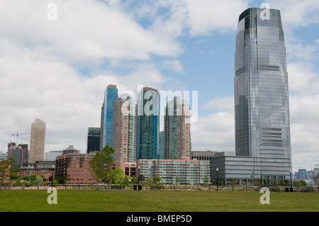 Goldman Sachs Turm (rechts) in Jersey City, NJ, USA. Stockfoto