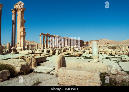 Palmyra oder Tadmur alten aramäischen Tempel Ruinen von Baal vom 1. bis 2. Jahrhundert n. Chr., Zentrum von Damaskus Syrien im Nahen Osten Stockfoto
