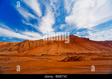 Blick auf flammende Berge, Turpan City, Turpan Präfektur Xinjiang Uyghur autonome Region, China Stockfoto