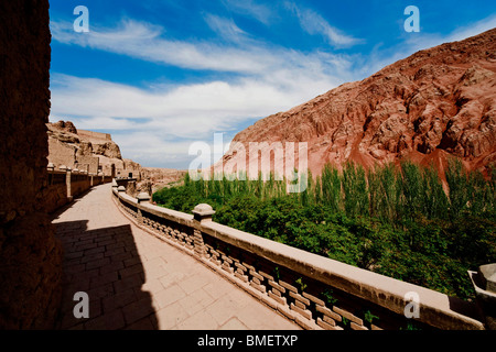 Bezeklik Tausend-Buddha-Höhlen, Turpan Stadt Turpan Präfektur, Uigurischen Autonomen Gebiet Xinjiang, China Stockfoto