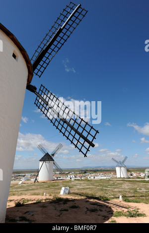 Windmühlen, Campo de Criptana, Cuenca Provinz Kastilien-La Mancha, Spanien Stockfoto