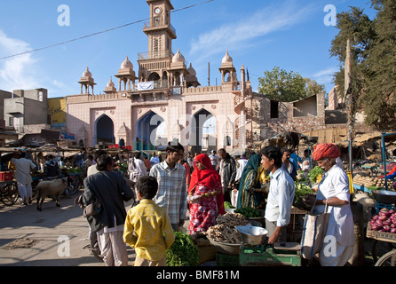 Straßenmarkt. Nagaur. Rajasthan. Indien Stockfoto