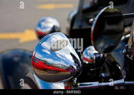 Detail der Oldtimer auf dem Display während einer Oldtimer-show Stockfoto