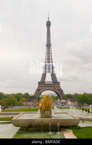 Eiffelturm gesehen von den Palais de Chaillot, Paris, Frankreich Stockfoto
