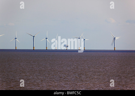 Windkraftanlagen an Gunfleet Sands Offshore-Windpark, Essex Stockfoto