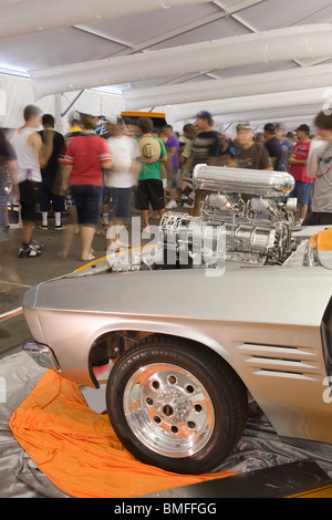 Nahaufnahme von einer Holden V8-Kompressormotor in ein Showcar auf dem Display an einen australischen modifizierte Auto-show Stockfoto