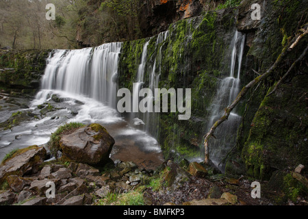 Sgwd Clun-Gwyn Isaf, Ystradfellte, Brecon Beacons, Wales, UK Stockfoto