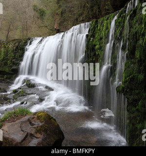 Sgwd Clun-Gwyn Isaf, Ystradfellte, Brecon Beacons, Wales, UK Stockfoto