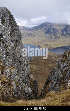 Carnmore und Fionn Loch von Beinn Lair, Fisherfield Wald, Schottland Stockfoto