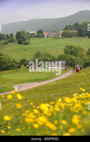 Die malerische 16. Abschlag bei The Celtic Manor Wales Open 2008 Austragungsort des Ryder Cup 2010 Stockfoto