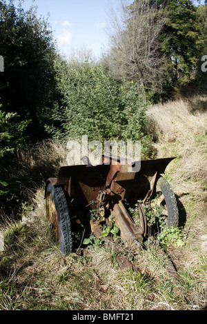 alte militärische Kanone verlassen im Feld Stockfoto