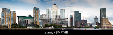 Panoramablick von Canary wharf London england Stockfoto