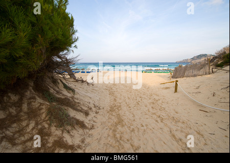 Der Strand von Agulla auf Mallorca in Spanien Stockfoto