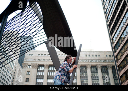 Mitglieder der Illinois Tea Party Bewegung Rallye Chicagos Daley Plaza auf Donnerstag, 15. April 2010. Stockfoto