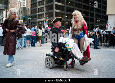 Mitglieder der Illinois Tea Party Bewegung Rallye Chicagos Daley Plaza auf Donnerstag, 15. April 2010. Stockfoto